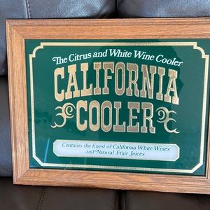 Vintage California Cooler glass bar sign